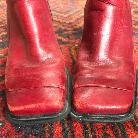 y2k red leather boots - Picture 8 of 8